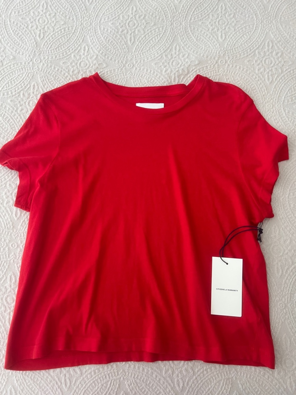 Citizens Of Humanity Red Short-Sleeve Crewneck Tee